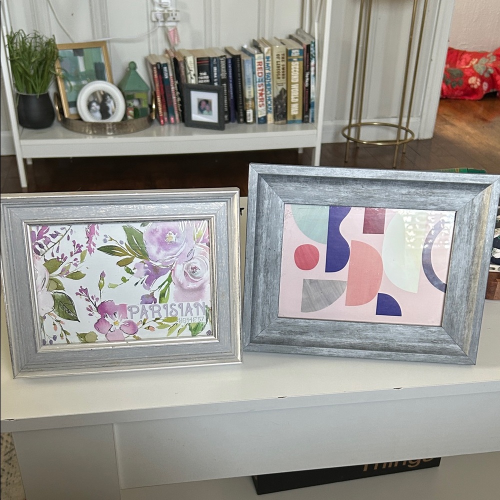 Silver and Blue picture frames